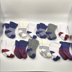 Cozy‎ Baby Socks Set - Blue, Gray, and White